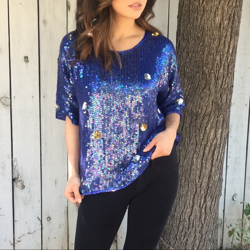 Sequined Polka Dot Top